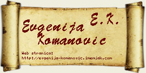 Evgenija Komanović vizit kartica